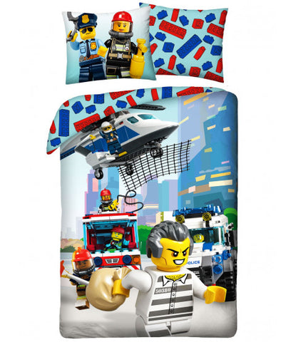 Lego City Rescue Single Quilt Cover Set EURO CASE