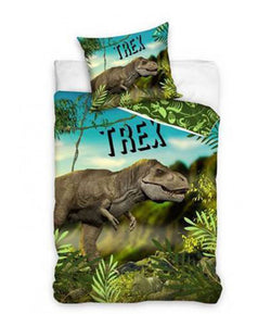 T-Rex Dinosaur Cotton Single Quilt Cover Set EURO Case