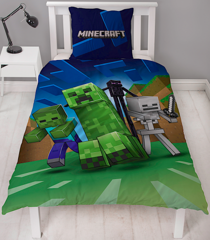 Minecraft Creeps Single Quilt Cover Set
