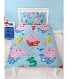 George Pig Counting Licensed Single Quilt Cover Set POLYESTER