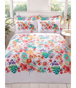 Tropical Flowers Double to Queen Quilt Cover Set
