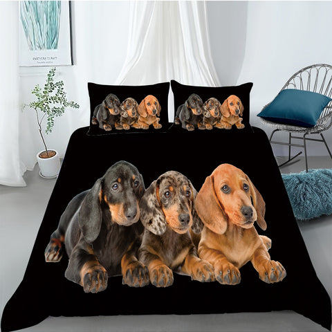 PRE ORDER Dachshund Sausage Dog Puppy Dog Quilt Cover Set