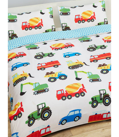 Transport Trucks Double to Queen Quilt Cover Set