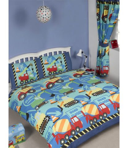 Construction Trucks Double to Queen Quilt Cover Set