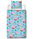 George Pig Counting Licensed Single Quilt Cover Set POLYESTER