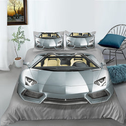 PRE ORDER Sports Car Silver Quilt Cover Set
