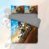 Dirt Bike Motorbike Yellow Quilt Cover Set