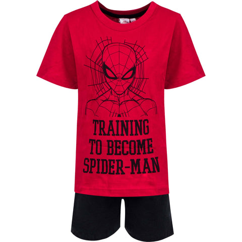 Spiderman Summer Pjs Pyjamas Red
