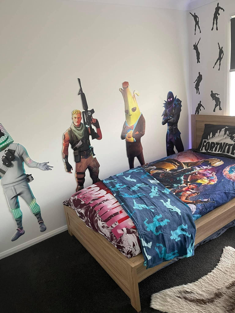 Fortnite Quilt Cover Set Black Kids Korna