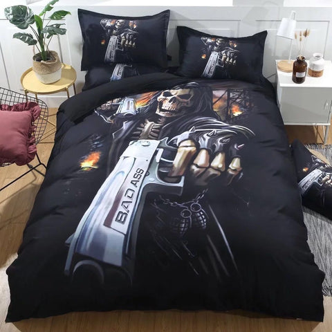 PRE ORDER Skull Gun Quilt Cover Set