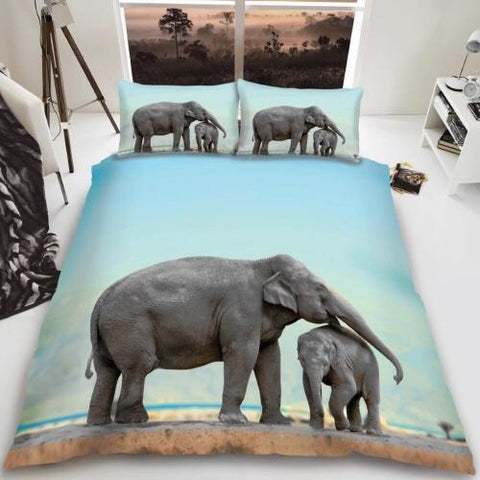 Elephant King Size Quilt Cover Set
